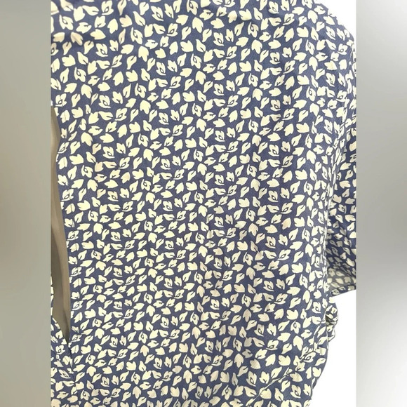 & OTHER STORIES Knot Detail Mini Dress Blue Small Leave Print Sz 2 - Picture 7 of 12